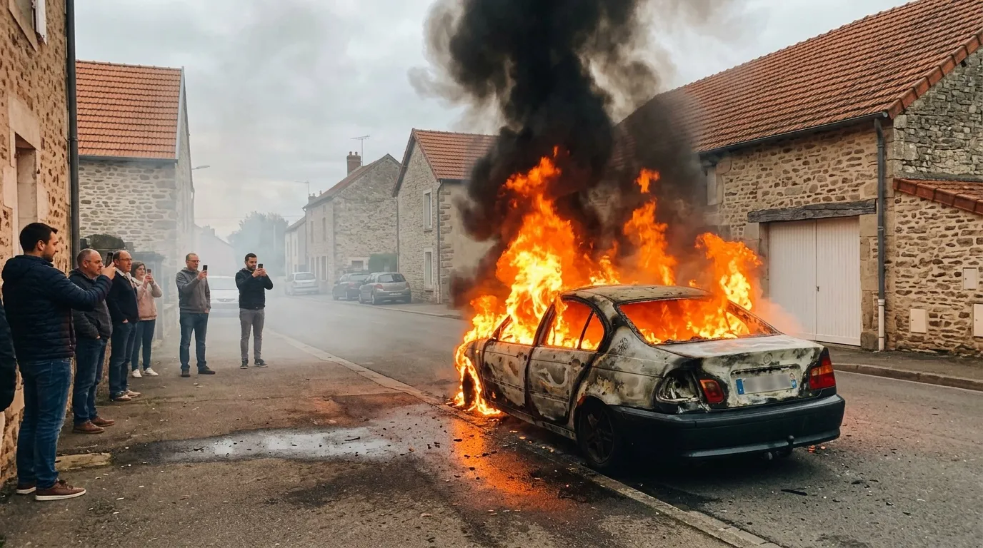 Incendie casse automobile Saint-Romain-Le-Puy Loire