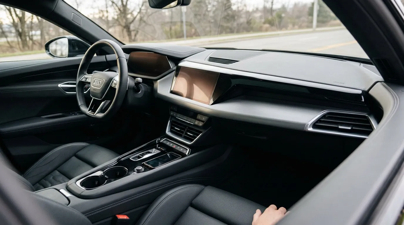 Tableau de bord Audi avec volant et écran tactile