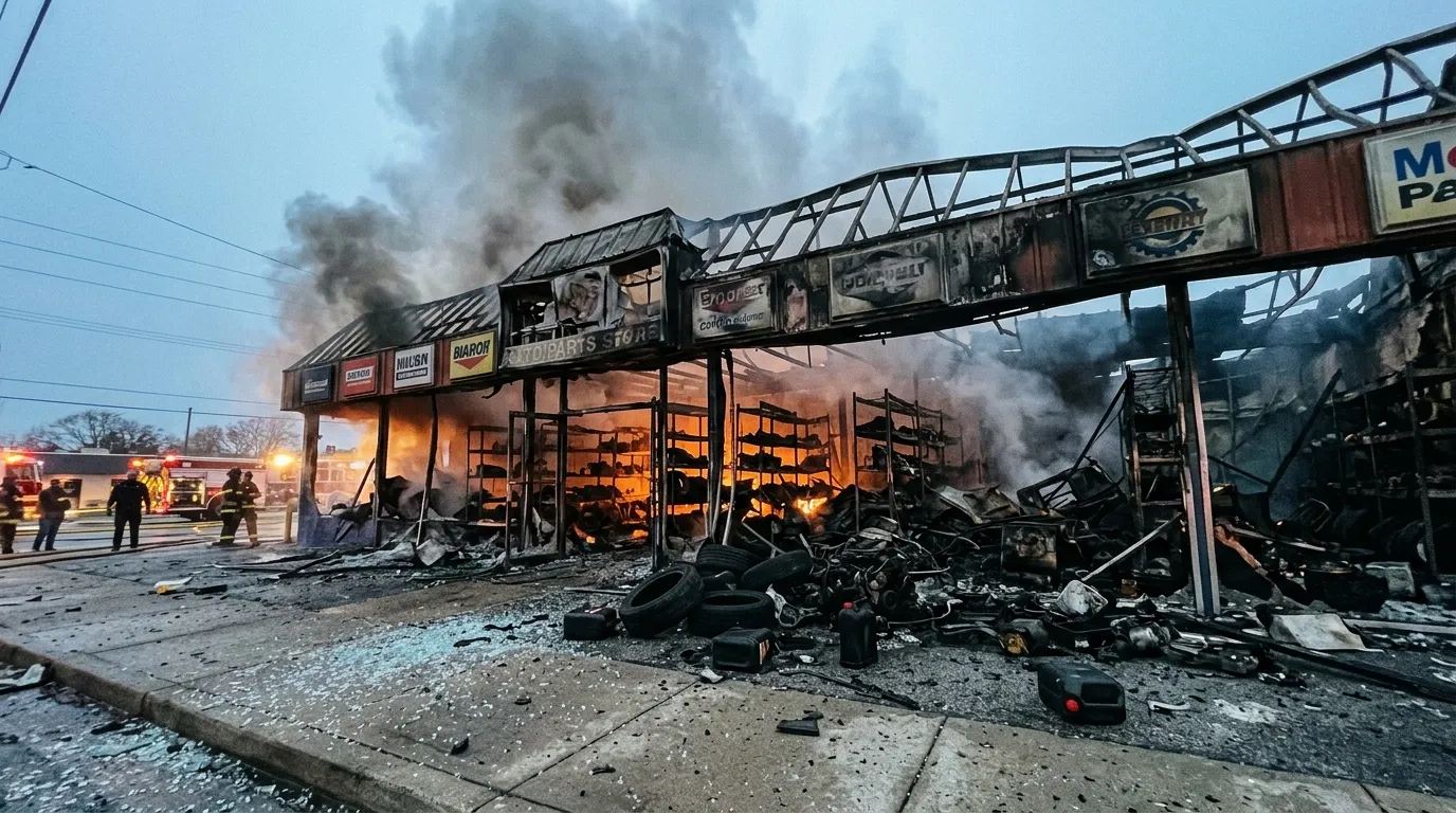 Talange : magasin de pièces automobiles détruit par un incendie