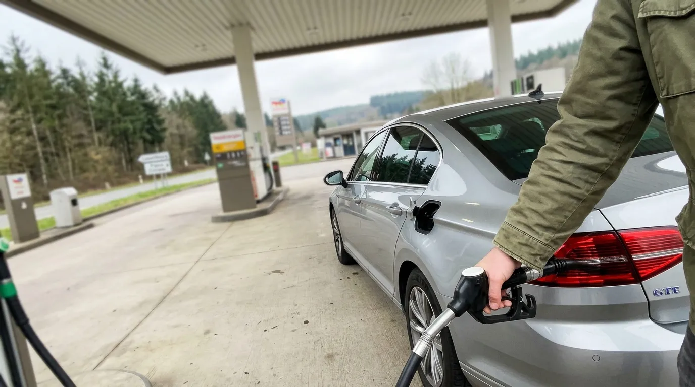 Personne rechargeant une voiture électrique grise à une station