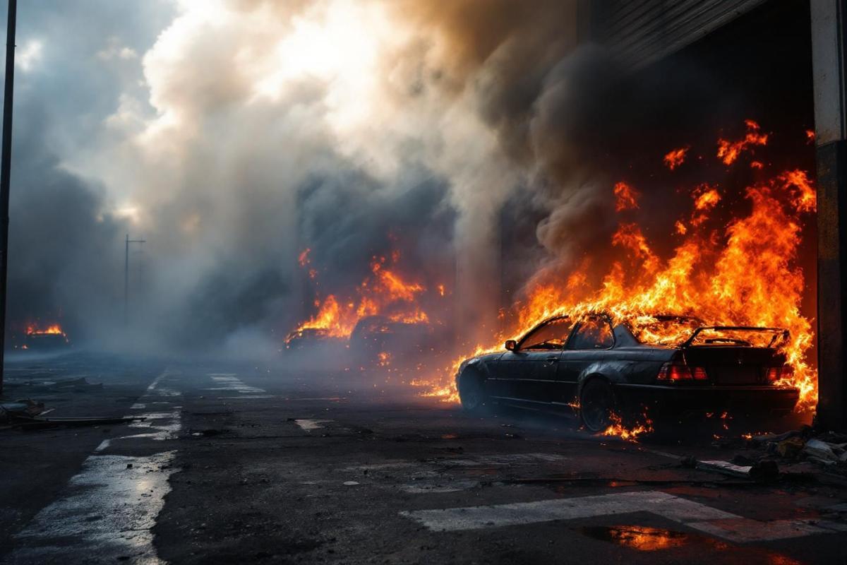 Attention danger : 7 véhicules en flammes dans ce garage (les images choquent)