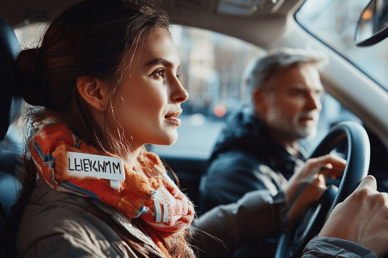 Femme et homme dans une voiture, atmosphere tendue