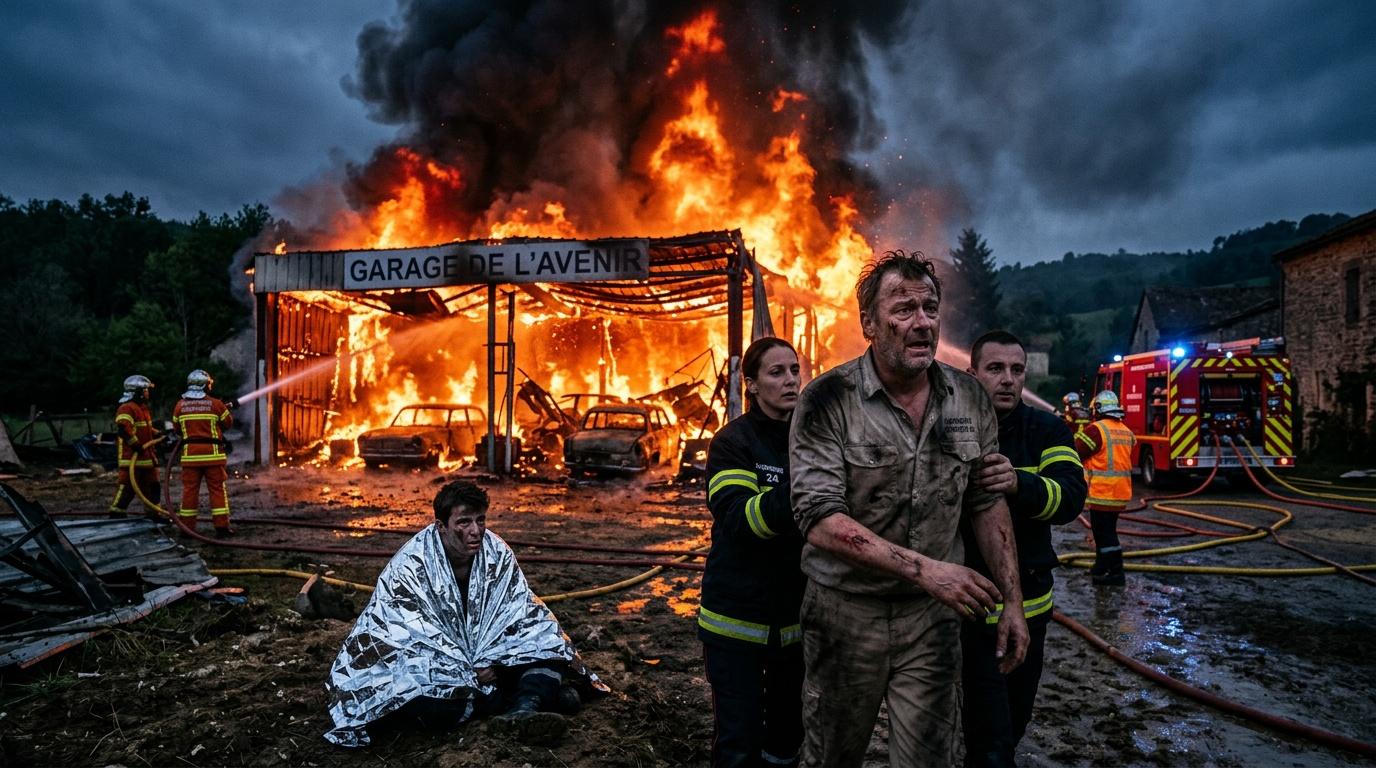 Dordogne : un père et son fils gravement brûlés dans l'incendie de leur garage
