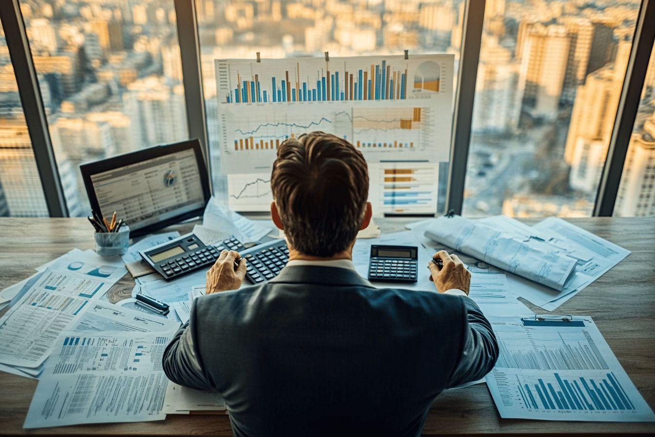 Professionnel travaillant sur des graphiques et des donn&eacute;es financi&egrave;res