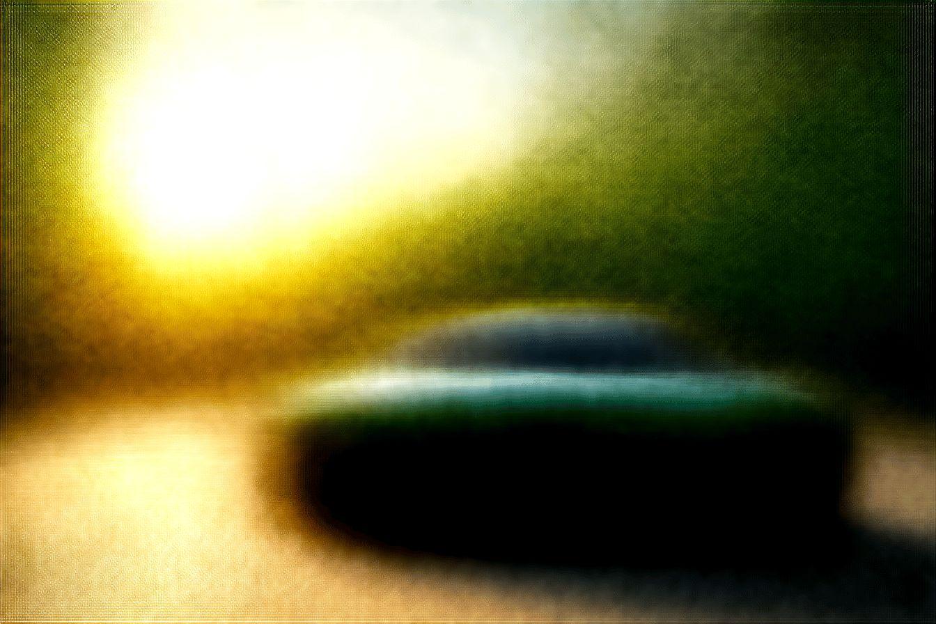 Silhouette floue d'un objet sur un fond jaune et vert