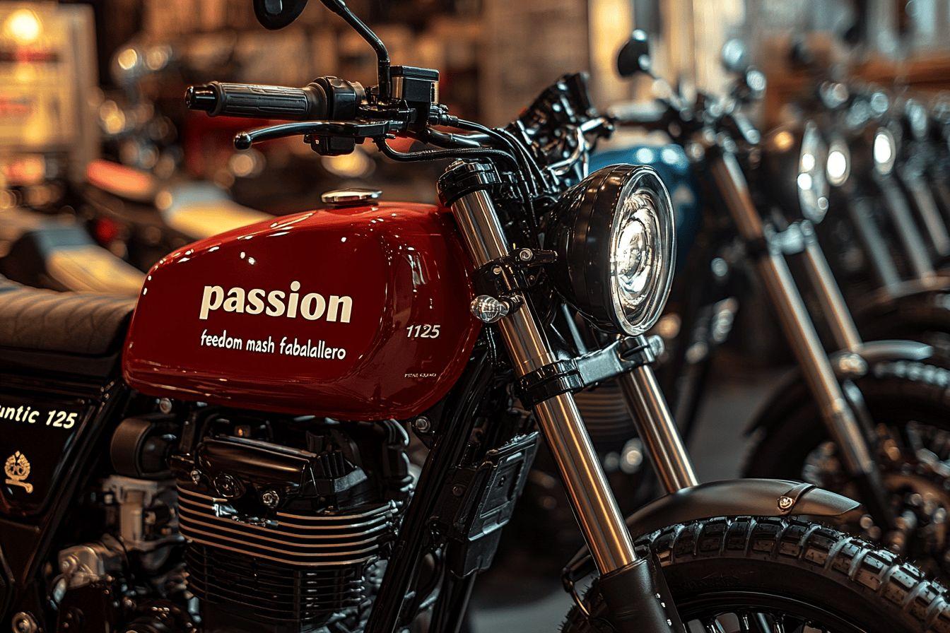 Gros plan sur une moto rouge classique avec phare rond